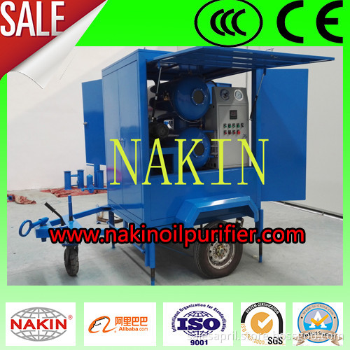 Mobile-trailer insulation oil filtration machine with double stages